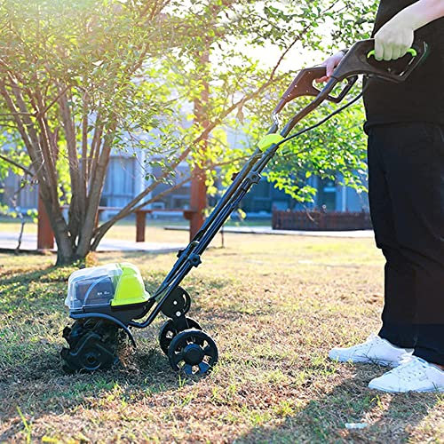 SEVEEZ Motocoltivatore Elettrico, motocoltivatore/coltivatore Elettrico Senza Fili da 14 Pollici e 40 Volt agli ioni di Litio, Zappa elettrica per Prato da Giardino, Allentamento del Terreno