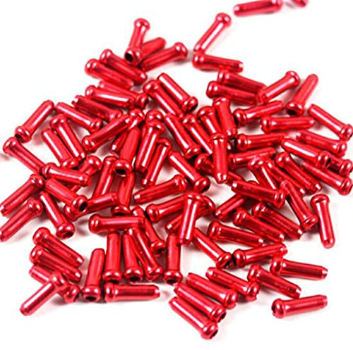 SUIOPPYUW Pack of 50 Mountain Bike Brake Wires Tail Caps Shifter Cable Protector Cover Sleeve Ends Cycling Accessories, Red