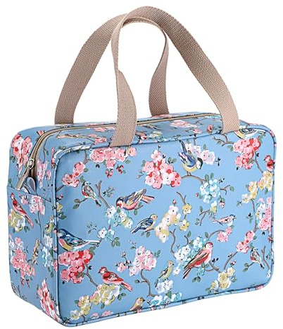 IGNPION Woman Large Travel Toiletry Bag Waterproof Wash Bag Make up Organizer Blue Bird