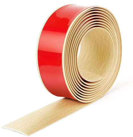 Bnell Floor Transition Strip Floor Cover Strip Self Adhesive Vinyl Laminate 2 Floor Flat Divider Strip for Joining Floor Gaps and Doorway Transitions (6.56Ft, Maple Grain)
