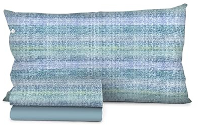 HomeLife - Linge de Lit et Oreillers en Coton Flanelle | Parure de Lit 120x190 Chaud: Linge de lit Flanelle pour Un Sommeil Hivernal réconfortant [Gradient Azzurro]