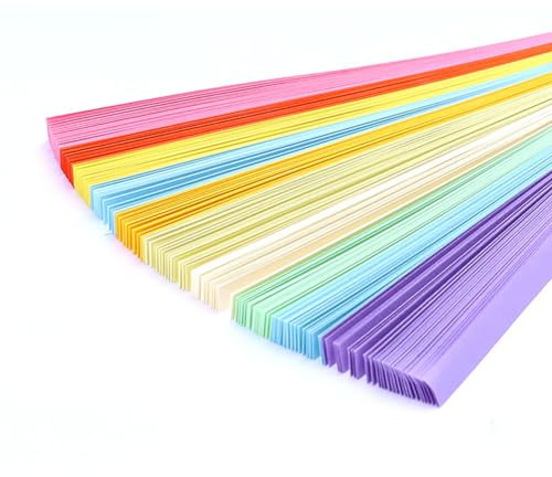1350 Pieces Origami Lucky Star Paper Strips Pastel Star Folding Paper Strips Origami Star Strips Double Sided DIY Paper for DIY Art Crafts School Teaching Supplies