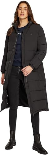 Tommy Jeans Damen Daunenmantel Maxi Essential Puffer Knielang, Schwarz (Black), S