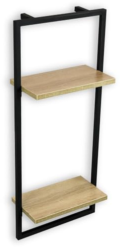 holz4home® Wandregal High Schwarz gerahmt I 30x15x70 cm I Hochwertiges MDF & Metall I inkl. Befestigungen aus Stahl für Schweberegal Industrial Flair