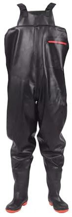 JCWGLY Watstiefel Leichte wasserdichte Watstiefel Für Herren, Outdoor-Angelbekleidung Aus PVC Mit Stiefeln, rutschfeste Watstiefel(Color:Black,Size:44 EU)