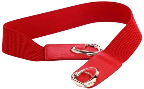 YIMAIWLX gürtel Damen Mode Pu Leder Elastizität Breite Gürtel Für Frauen Dicke Taillenkleid Plus Größe-rot-85 cm (88 cm Bis 130 cm)