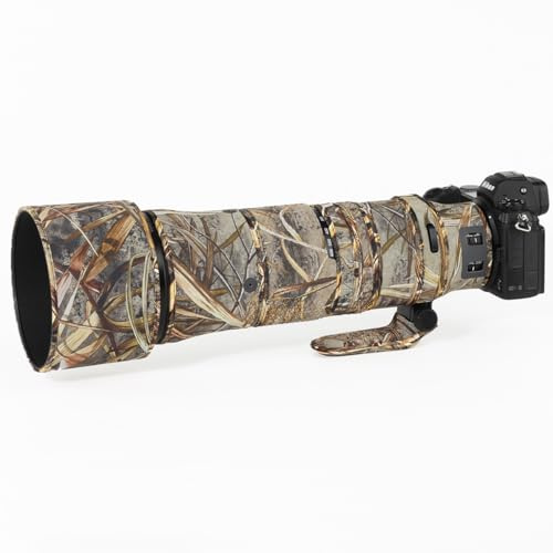 CHASING BIRDS Camouflage Waterproof Lens Coat for Nikon Z 180-600mm f/5.6-6.3 VR Rainproof Lens Protective Cover (Reed Camouflage)