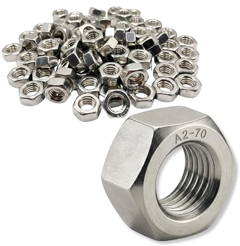 PRORAJE Sechskantmuttern M14 Edelstahl A2 - V2A (20 Stück) | Mutter DIN 934 / ISO 4032 Standard | Rostfreie Muttern für Ø 14mm / 14 mm Schrauben & Gewindestangen | A2-70 (304) | Für Schrauben, Gewindestangen, Bolzen Ø 14 mm, 14 mm, DIN 934 / ISO 4032, Edelstahl A2-70 (V2A/304), Gewindesteigung 2