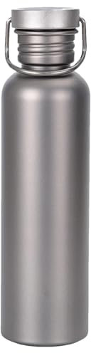 Bottiglia in titanio isolata a prova di perdite, per bicicletta, escursionismo e campeggio, riutilizzabile, 500/600/750 ml