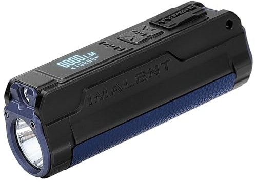 IMALENT BL70 LED Taschenlampe 6000 Lumen, CREE XHP 70.2 LED mit Weißer und Rotlicht, OLED-Display, Type-C Aufladbar Tactical Taschenlampen, für Camping, Wandern, Radfahren, Notfälle