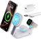 COCIVIVRE 3 in 1 Faltbar Magsafe Ladestation kompatibel mit iPhone 16 Pro Max/16/15/14/13/12, Ladestation für Apple Watch und iPhone, Kabelloses Ladegerät für Apple Watch 10/9/8/7/AirPods Pro/4/3/2