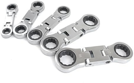 5 llaves de trinquete flexibles, llave inglesa, combinación de trinquete, llave flexible de liberación rápida para reparación