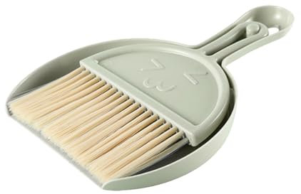 QUETTO Small Dustpan and Brush Set Soft Bristled Table Crumb Sweeper for Desk Home Kitchen