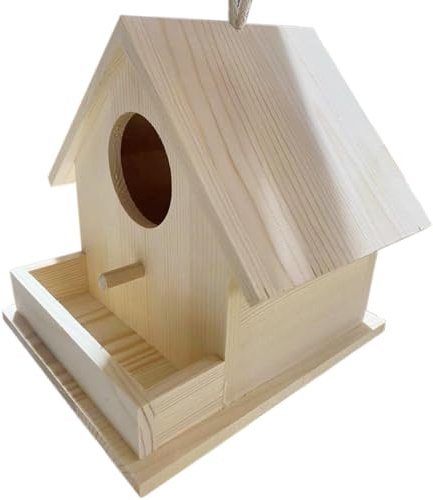 d' per Esterno, Nocciola alla gamma - Scatola per uccelli sospesa con, capannone per animali, decorazione esterna, capanna per animali domestici per il balcone 'albero