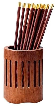 Utensilienhalter Holz-Utensilienhalter for die Küchentheke, runder Utensilien-Aufbewahrungsorganisator, hohler Vintage-Utensilienhalter, Cutley-Abtropfgestell mit Edelstahlbasis Besteckhalter