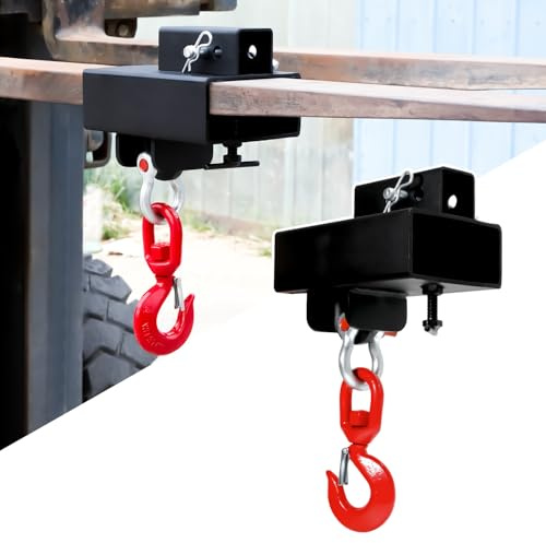 Forklift Lifting Hook, Fork Lifting Attachment, with Trailer Hitch, ForkliftLifting Hoist for Lifting & Towing Generators, Drums, Machinery, Fit for Standard Forklift/Tractor Forks（MAX 6 Tons）
