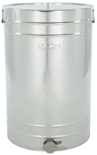 LYSON Récipient de remplissage de 300 l (environ 420 kg) pour seau de remplissage de miel avec robinet à sertir en acier inoxydable de 5,7 cm pour le stockage du miel, seau de remplissage avec