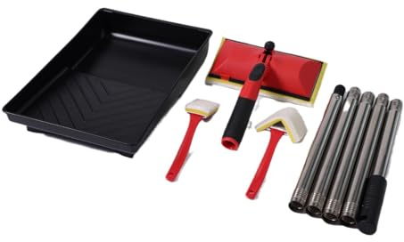 Gorise Ensemble de tampons de peinture de 7 pouces pour murs et plafonds avec tiges d'extension 124cm,bac à peinture,brosse d'angle et outil de coupe pour la décoration des