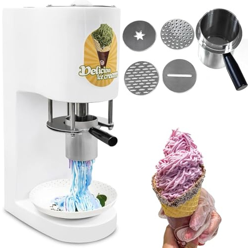 HNBYLMM Heladera eléctrica - Heladera Comercial para Espaguetis, máquina para Formar Helados, Maquina Hacer Helados de Espaguetis con 4 moldes, Ideal para heladerías y Tienda de postres