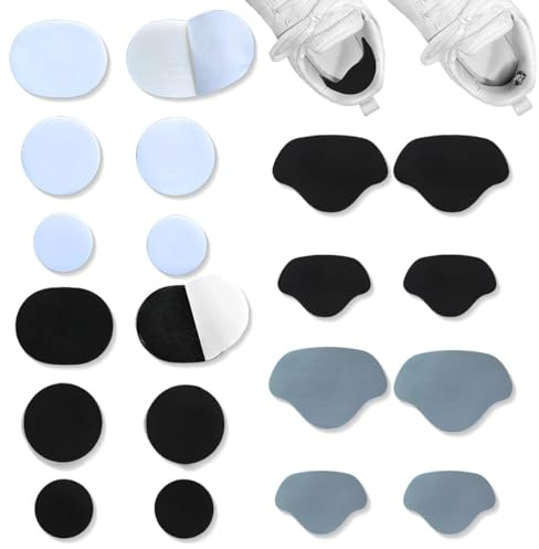 JEYORZY 10 Pairs Réparation de Talon de Chaussure Patch, Auto-Adhésif Protege Talon Chaussure, Patch Réparation Chaussure Autocollants à Talons Patchs Talon Coussinets, Grand et Petit