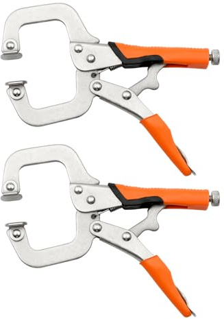 15cm C-Schelle, Schwerlast-Spannzwinge mit verstellbarer Klemmfläche für Holzwerken, Schweißen und Dübelverbindungen, 2er-Pack (15cm)
