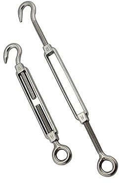 Stainless Steel Turnbuckle Eye and Eye, 304 Stainless Steel M4-M12 Hook & Eye Turnbuckle Wire Rope Tension 10/4/ 2pcs(M12 2pcs)