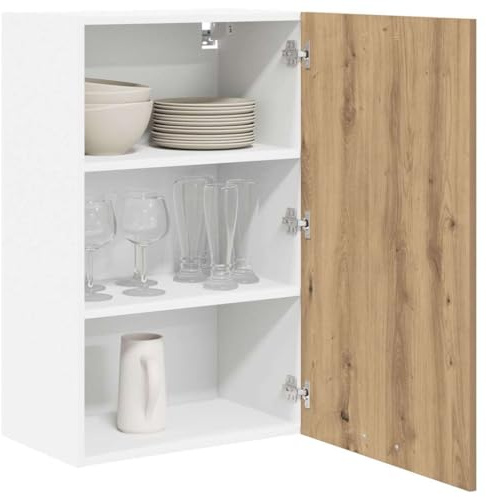 vidaXL Hängeschrank Artisan-Eiche und Weiß 50 x 31 x 80 cm
