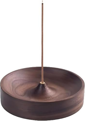Incense Holder, Black Walnut Incense Stick Holders, Modern Simple Round Insence-stick Holder, for Home Décor, Home,Office,Club, Aromatherapy, Meditation(Ebony Wood)