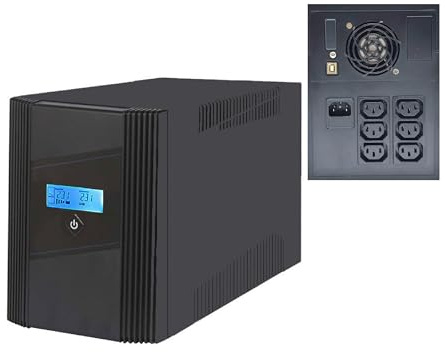 Gruppo di continuità Ups 2100VA 600W con display lcd AVR 6 uscite PC computer videosorveglianza dvr protezione da sovratensioni sbalzi di corrente stabilizzatore