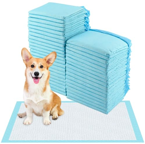 Shodiffy Alaise pour Chien, 50 Pièces Tapis Absorbant Chien, 45 x 60 cm Tapis de Propreté Chien Tapis Educateur Absorption Rapide Inférieure Imperméable Anti-Fuite