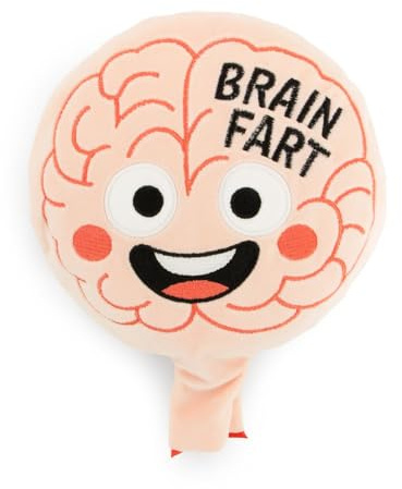 Keycraft Plushie Whoopee Cushion Brain – Funny Brain Fart Plush Toy, Squeezable Fart Noise Maker, Novelty Prank Toy & Gag Gift for Kids and Adults, Soft Joke Toy Age 3+