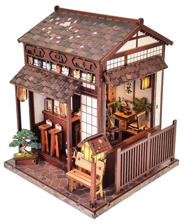 KiBcsLic Kit per Costruire Casette in Miniatura per Bambini E Adulti – Regalo – Casetta da tè in Legno