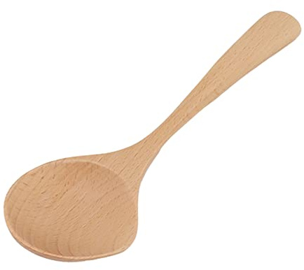 Alomejor Cuchara de Sopa de Madera, Largo Pulido Fino, Cuchara de Madera Grande para Cocina y Restaurante, de Haya