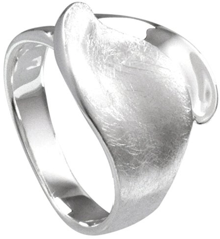 Vinani Ring Blatt gebürstet glänzend Sterling Silber 925 RBT