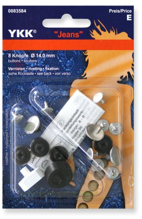 YKK 83584 Jeansknöpfe Lorbeerkranz 14,0 mm silber glatt, 8 Stück***BITTE PRODUKTBESCHREIBUNG BEACHTEN***