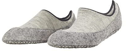 FALKE Damen Hausschuh-Socken Cosyshoe Invisible W HP Wolle rutschhemmende Noppen 1 Paar, Grau (Light Grey Melange 3204), 41-42