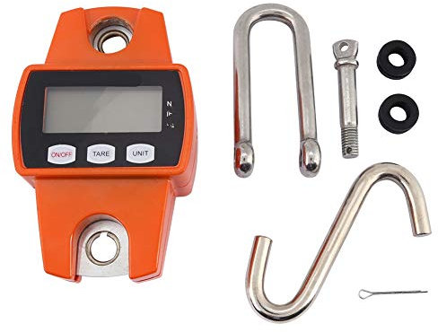 Tragbare Digitale Kranwaage Elektronische Hängewaage mit LCD-Anzeige Mini-Hängewaage 300 Kg mit Haken Gepäckwaage Reisewaage