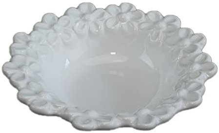 DLM33757 Piattino Svuotatasche Centrotavola in Porcellana Fiori Margherite Nozze Matrimonio Comunione Laurea bomboniera