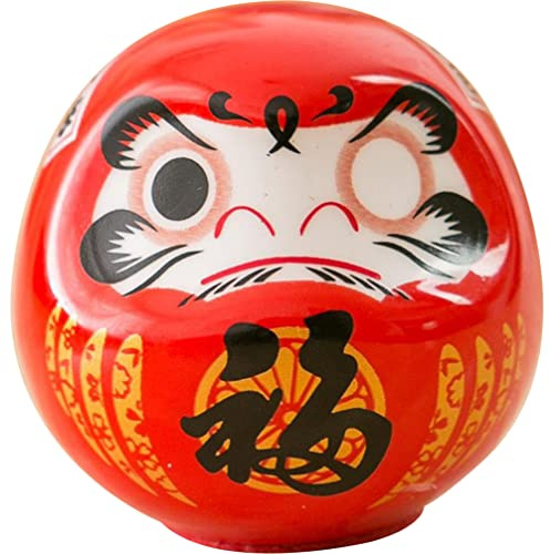 NUOBESTY Mini Daruma Japanische Ochoko Daruma Keramik Glückspuppen Viel Glück Glücksbringer Hausfigur