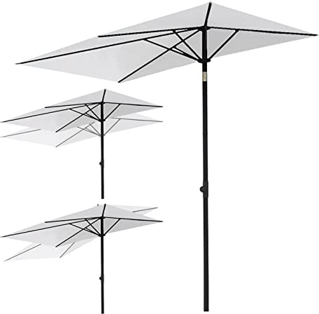 FQMYLTYN Sonnenschirm Rechteckig 200 X 100 cm Gartenschirm mit Neigungswinkel und Höhe Verstellbar Marktschirm Wasserdicht Terrassenschirm Sonnenschutz UV50+
