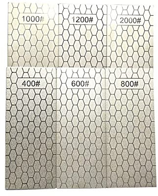 Yuejizhe 6 sacapuntas de piedra de diamante, 400/600/800/1000/1200/2000 con placa extra fina/gruesa para jardín, herramientas al aire libre y cuchillos de cocina