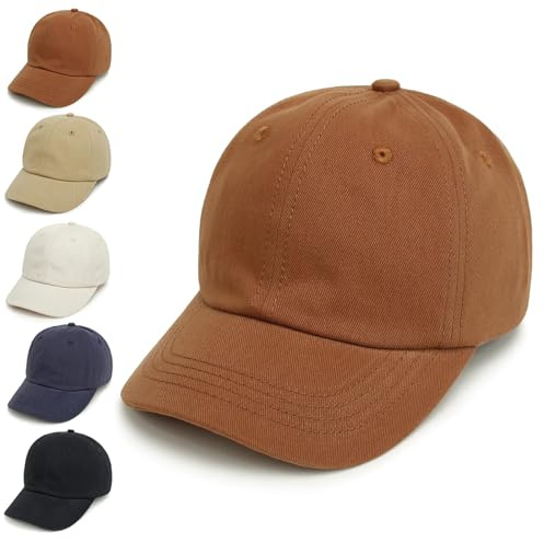 YANWANG Baby Kids Solid Color Baseball Caps Cappello da Sole in Cotone Regolabile per Bambini Ragazzi Ragazze (Caramello,6-24Months)