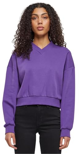 Urban Classics Ladies Cropped V-ringad damtröja lila urban mode, lila, S