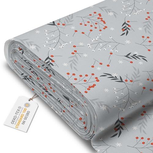 DreamRoots Oxford Weihnachtsstoff Meterware, Christmas Decor | wasserdicht, wasserabweisend, Deko-Stoff, OEKO-TEX, 220 g/m² 600D, Weihnachtsmotiv, zum Nähen & Basteln