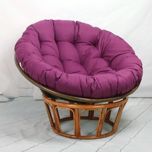 Hovoto Papasansessel Kissen, Papasan Sitzkissen für Hängesessel, Rund Papasan Sessel, Bequem Weich Sitzkissen, Hängesessel Kissen für Korbsessel, Garten Stuhlauflag, Lila, 110 * 110cm