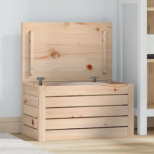 CIADAZ Truhe 59,5x36,5x33 cm Massivholz Kiefer Sitzbank Mit Stauraum, Wäschetruhe, Spielzeugkiste, Aufbewahrungstruhe, Aufbewahrung, Jugendzimmer Möbel, Truhenbank Mit Stauraum - 823614