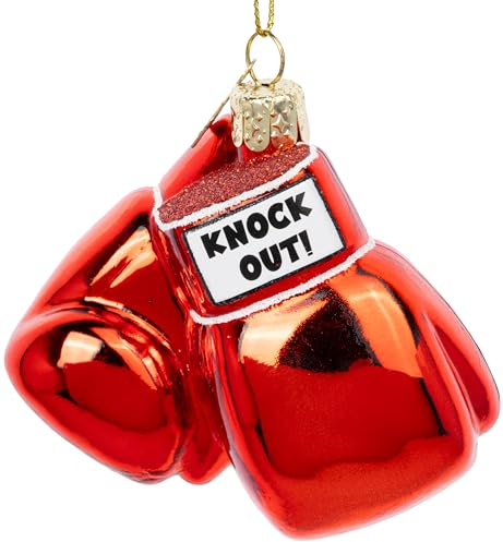 SIKORA Boxhandschuhe besondere Weihnachtskugel Glas Christbaumschmuck Deko Figur Weihnachten Anhänger Ornament - Trend Line - BS640