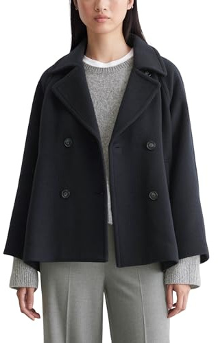 Marc O'Polo Damen Cabanjacke mit Reverskragen elegant, Blau (Deep Blue Sea), 40