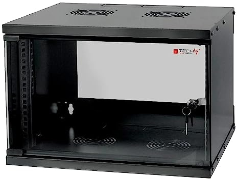 Techly Professional 368581 Armadio Rack 19 a Muro 9U Prof. 450 Nero Assemblato Nero