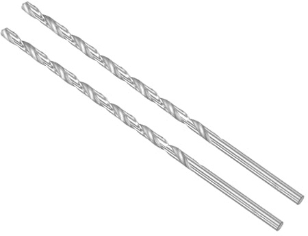 CoCud 2 Stück Hochgeschwindigkeitsstahl-Spiralbohrer Durchmesser 6,2 mm | Extra lange, gerader Spiralbohrer, Länge 200 mm, Für Metall Holz Kunststoff Aluminium